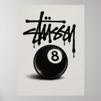 Póster Cartel vertical de grafiti de 8 Ball