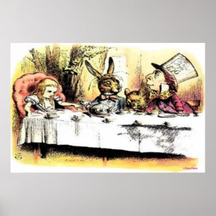 PÓSTER CARTEL VINTAGE - ALICIA EN LA FIESTA DEL TÉ - MEJO