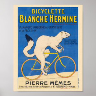 Póster Cartel Vintage Bicyclette Blanche Hermine 1926