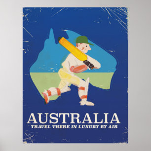 Póster Cartel vintage de cricket de Australia
