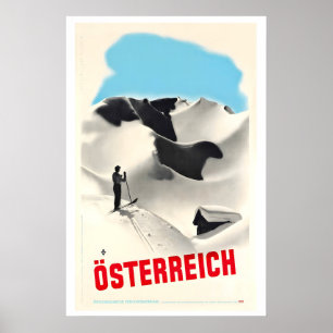 Póster Cartel vintage de esquí de Austria Österreich
