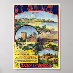 Póster Cartel vintage de Francia temporada de invierno 18