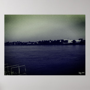 Póster Cartel vintage de Irak Bagdad río forat