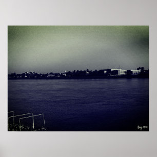 Póster Cartel vintage de Irak Bagdad río forat