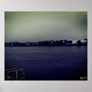 Póster Cartel vintage de Irak Bagdad río forat