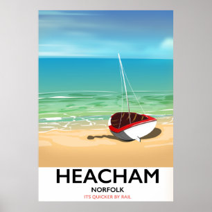 Póster Cartel vintage de la costa de Heacham Norfolk