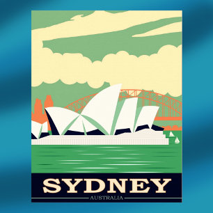 Póster Cartel vintage de la Ópera de Sydney