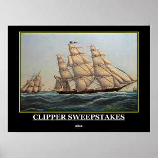 Póster Cartel vintage de la rifa Clipper 1812