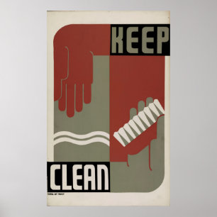 Póster Cartel Vintage de la WPA de 1938 limpio