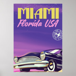 Póster Cartel vintage de Miami Florida EE. UU.