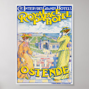 Póster Cartel vintage de navegación en vapor en el lago d