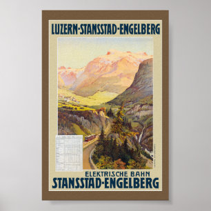 Póster Cartel Vintage de Stansstad-Engelberg 1910
