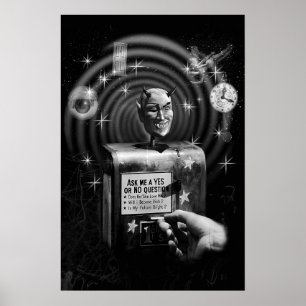 Póster Cartel vintage de terror y ciencia ficción de la c