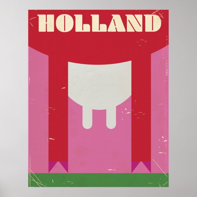 Póster Cartel vintage de vaca lechera de Holanda (Frente)