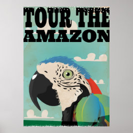 Póster Cartel vintage de viaje a Amazon