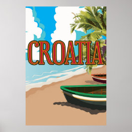 Póster Cartel vintage de viaje a CROACIA