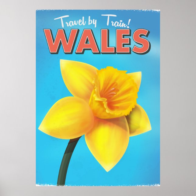 Póster Cartel vintage de viaje a Gales (Frente)