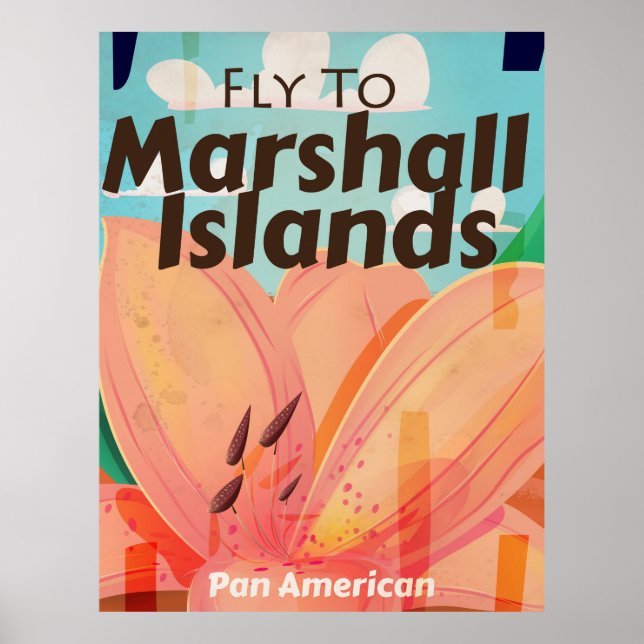 Póster Cartel vintage de viaje a Islas Marshall (Frente)