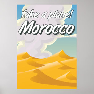 Póster Cartel vintage de viaje a Marruecos