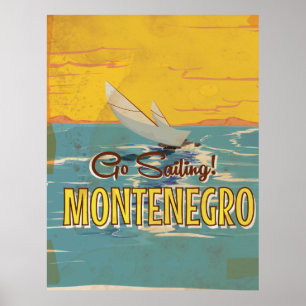 Póster Cartel vintage de viaje a Montenegro