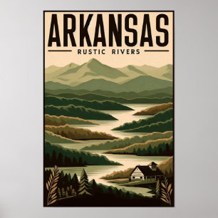 Póster Cartel Vintage de Viajes de Arkansas