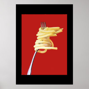Póster Cartel vintage Spaguetti y rojo de la horquilla