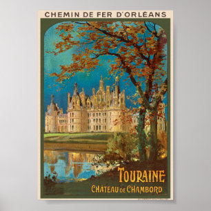 Póster Cartel Vintage Touraine Château de Chambord 1913