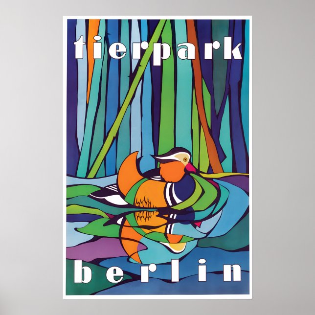 Póster Cartel Zoo de Berlín con pato (Frente)