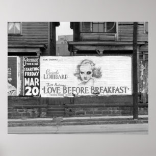 Póster Cartelera de cine, 1936. Foto Vintage