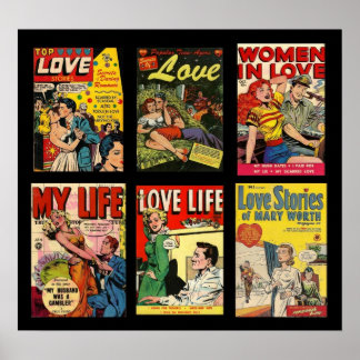 Póster Carteles antiguos portadas de cómics historias de