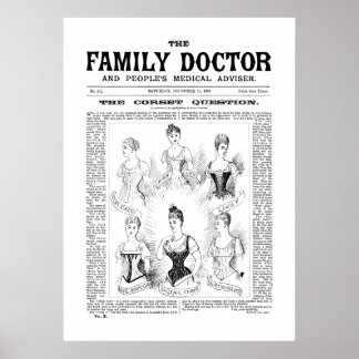 Póster Carteles Corsés El Médico de Familia 21 Dic 1889