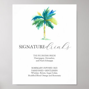 Póster Carteles de Bebidas Destacadas 8x10 para Bodas Tro