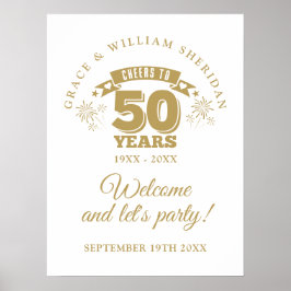 Póster Carteles de bienvenida al 50° aniversario del Boda