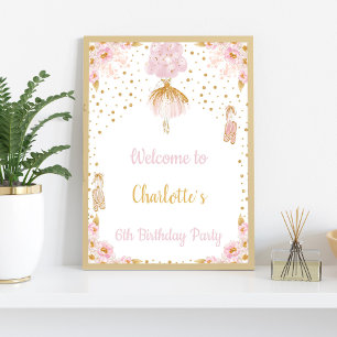 Póster Carteles de bienvenida al cumpleaños Ballerina