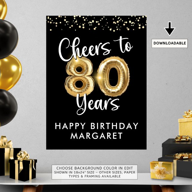 Póster Carteles de bienvenida de cumpleaños a 80 años (Subido por el creador)