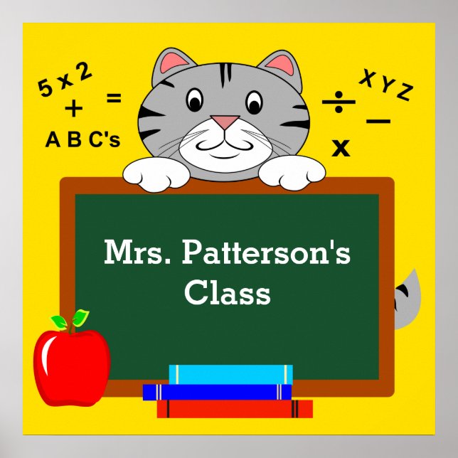 Póster Carteles de Clase Gatito Lindo (Frente)
