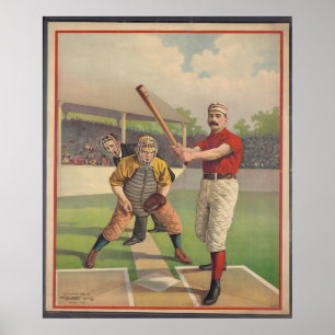 Póster Carteles de época, béisbol americano 1895