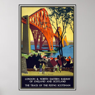 Póster Carteles de época Viajan Londres Ferrocarril Escoc