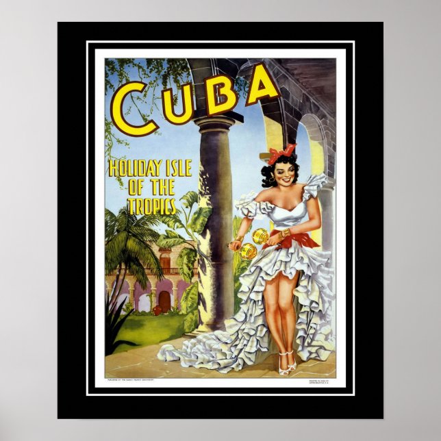Póster Carteles de época visitan Cuba Gran tamaño (Frente)