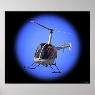 Póster Carteles de helicóptero impresos Piloto de helicóp