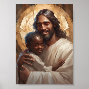 Póster carteles de Jesús y el niño