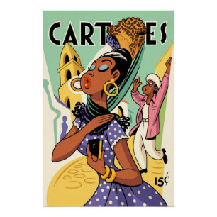 Póster Carteles de Mujer Art Déco Vintage – Jazz de los 2