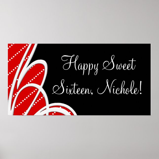 Póster Carteles de pancartas de fiesta de cumpleaños (Frente)