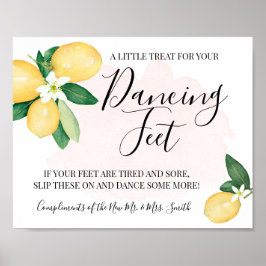 Póster Carteles de pies bailando chanclas bodas limones r
