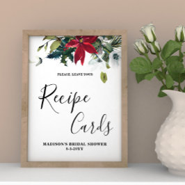 Póster Carteles de recetas de la ducha de novia Poinsetti