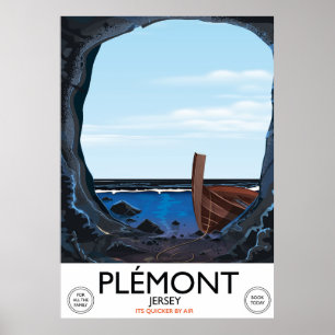 Póster Carteles de viaje antiguos de las cuevas de Plémon