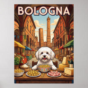 Póster Carteles de viaje antiguos Perro de pasta de Bol