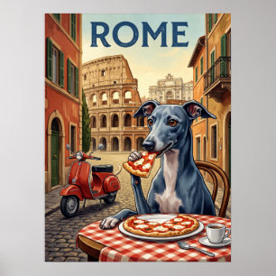 Póster Carteles de viaje antiguos Roma Italia Perro Piz