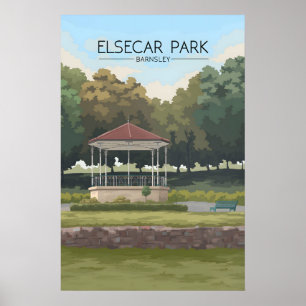 Póster Carteles de viaje de los graneros del parque Elsec
