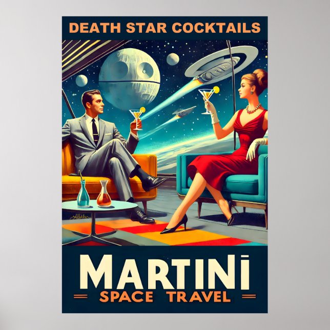 Póster Carteles de viaje espacial Martini Estrella de la  (Frente)